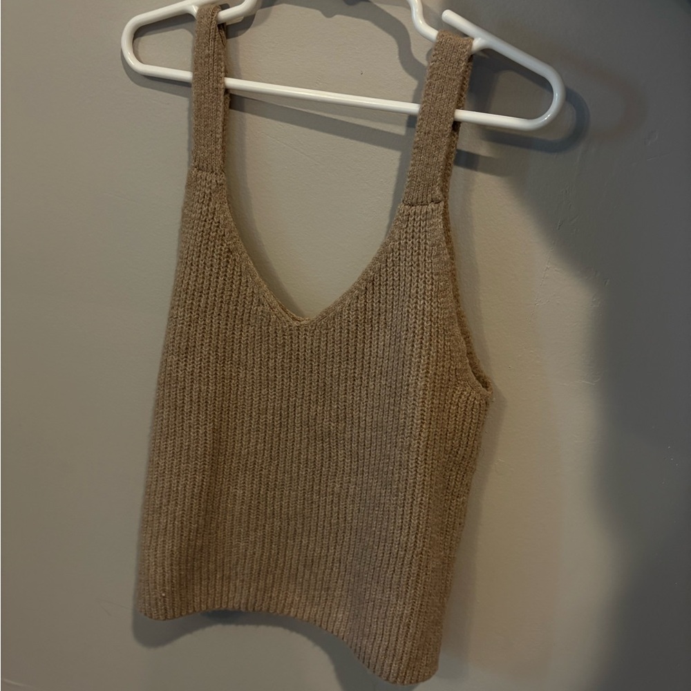 Cozy Knit Tan Tank Top